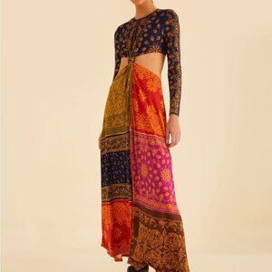 Farm Rio Bandana Dream Cut Out Maxi Dress